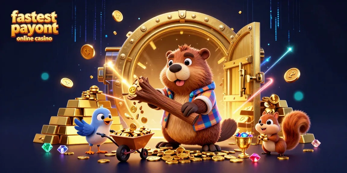 Experience the thrills of the fastest payout online casino with beaver, bird, and squirrel amidst riches.