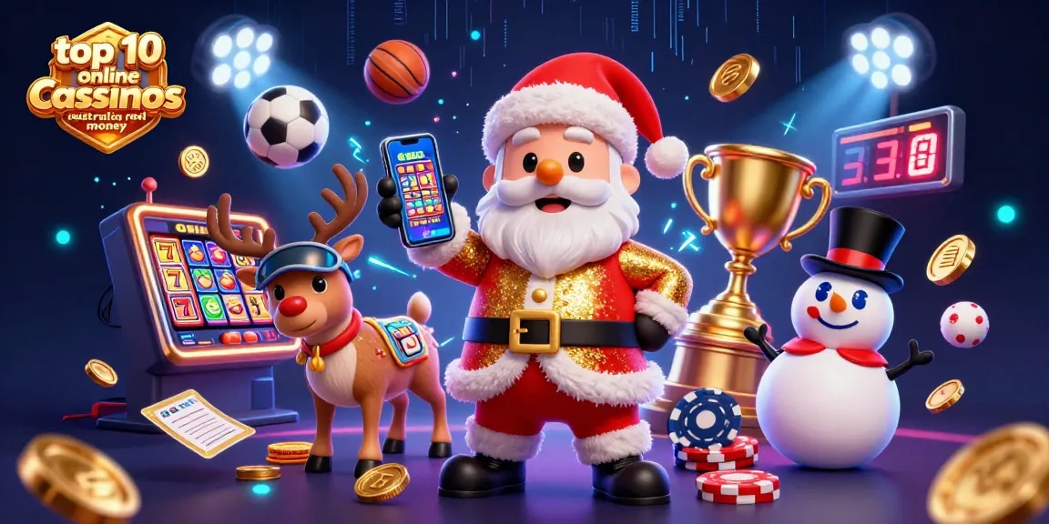 Experience thrilling wins with the top 10 online casinos Australia real money showcasing festive casino vibes.